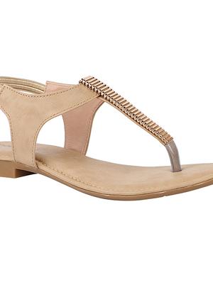beige synthetic back strap sandals - 17806249 - Standard Image - 2