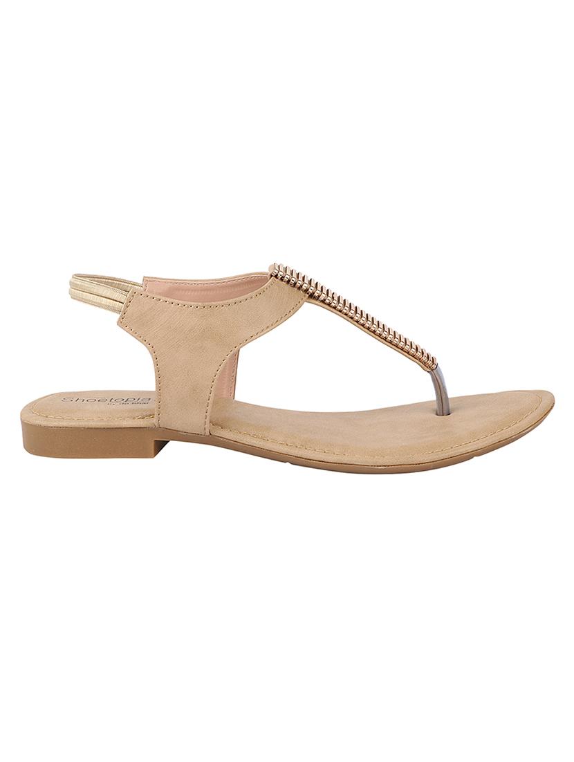 beige synthetic back strap sandals - 17806249 - Zoom Image - 3
