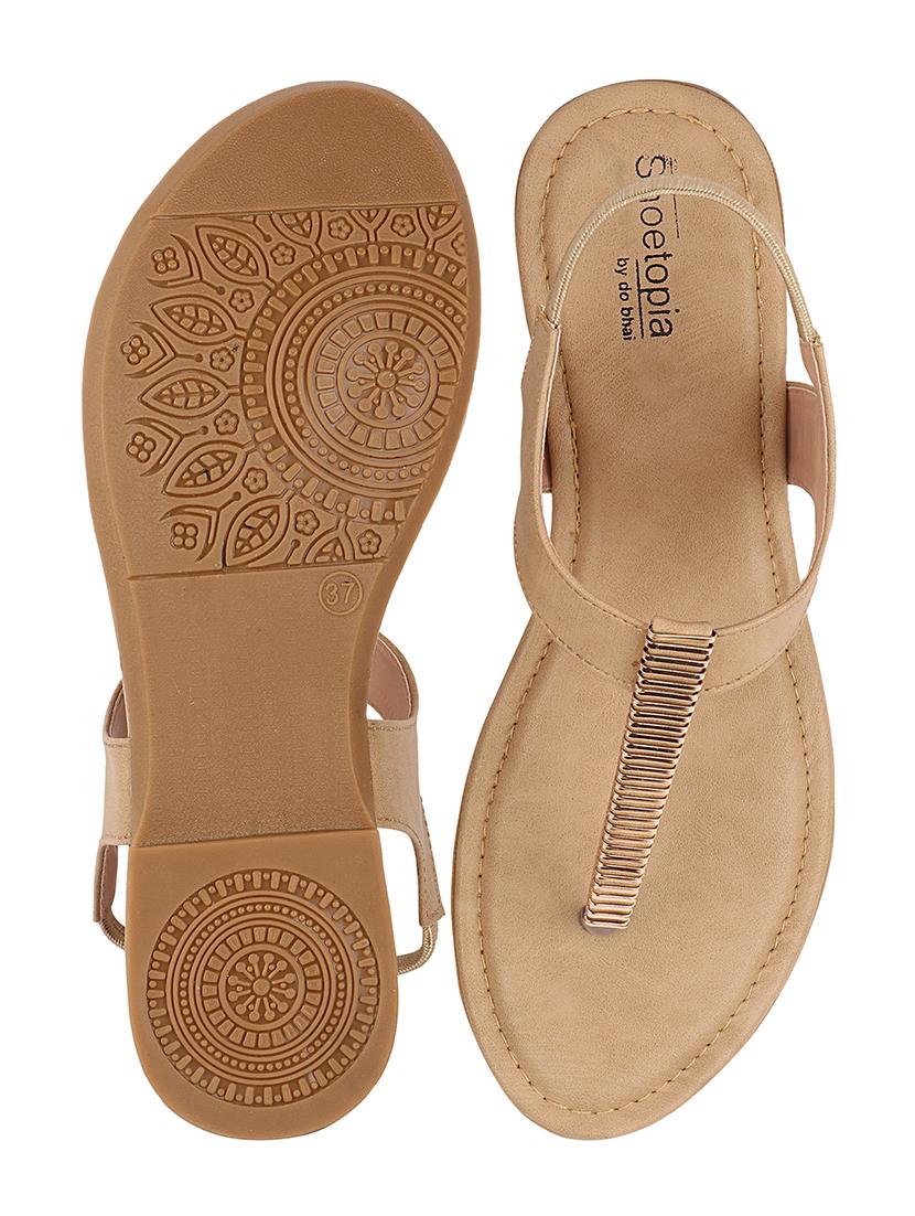 beige synthetic back strap sandals - 17806249 - Zoom Image - 5