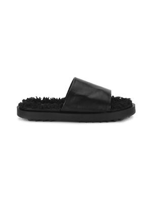 black pu slides flip flops - 17806872 - Standard Image - 2