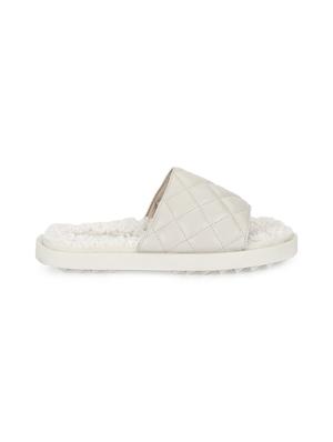 white pu slides flip flops - 17806875 - Standard Image - 2