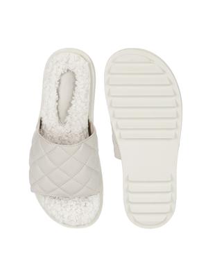 white pu slides flip flops - 17806875 - Standard Image - 4