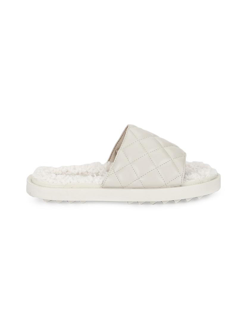 white pu slides flip flops - 17806875 - Zoom Image - 2