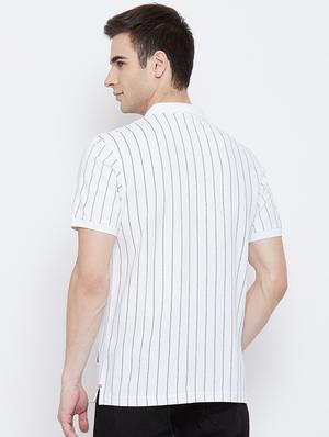 white striped polo t-shirt - 17807106 - Standard Image - 3
