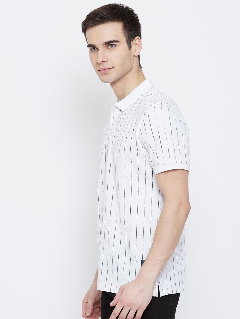 white striped polo t-shirt - 17807106 - Zoom Image - 2