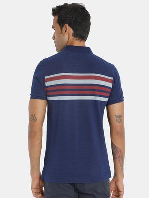navy blue striped polo t-shirt - 17807714 - Standard Image - 2