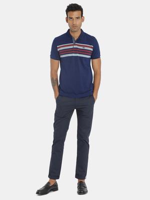 navy blue striped polo t-shirt - 17807714 - Standard Image - 3