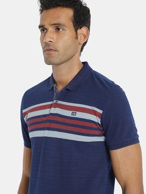 navy blue striped polo t-shirt - 17807714 - Standard Image - 4