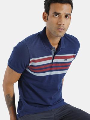 navy blue striped polo t-shirt - 17807714 - Standard Image - 5