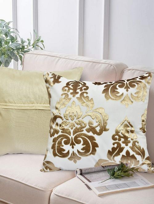 indhome life embosed self design bedroom & living room cushion cover set sofa velvet cushion covers '16x16inches' (set of 2 pcs) - 17808946 - Standard Image - 1