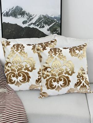 indhome life embosed self design bedroom & living room cushion cover set sofa velvet cushion covers '16x16inches' (set of 2 pcs) - 17808946 - Standard Image - 2