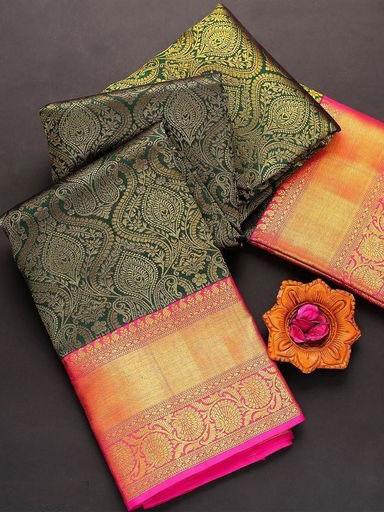 green color kanjeevaram silk saree - 17809421 - Standard Image - 1