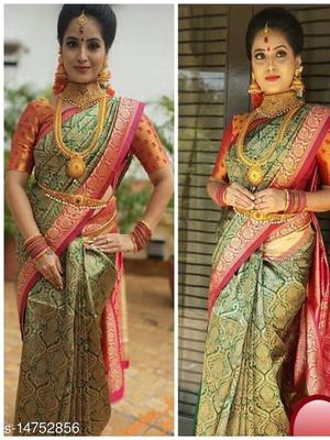 green color kanjeevaram silk saree - 17809421 - Standard Image - 2