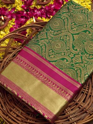 green color kanjeevaram silk saree - 17809421 - Standard Image - 5