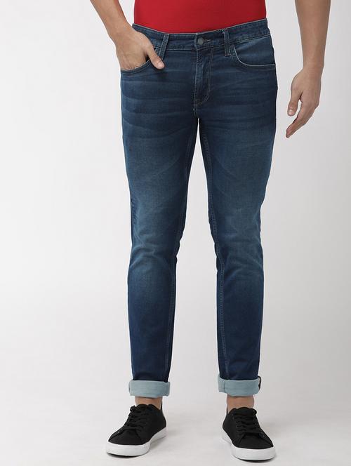 blue light washed denim jeans - 17809771 - Standard Image - 1