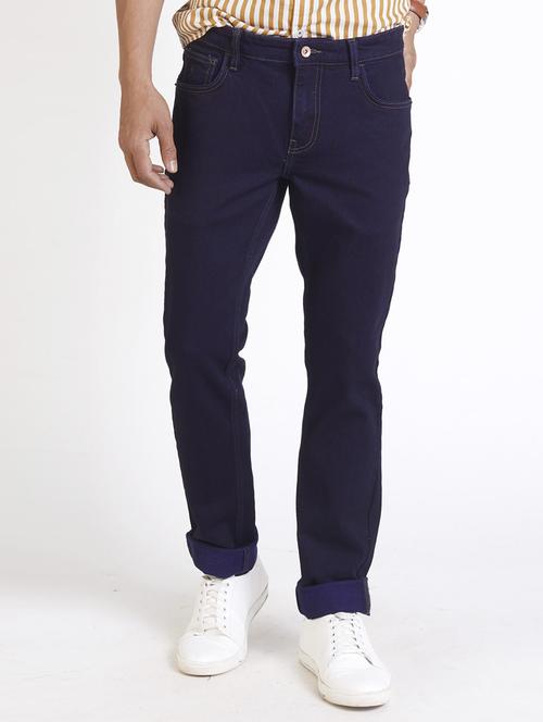navy blue plain denim jeans - 17809797 - Standard Image - 1