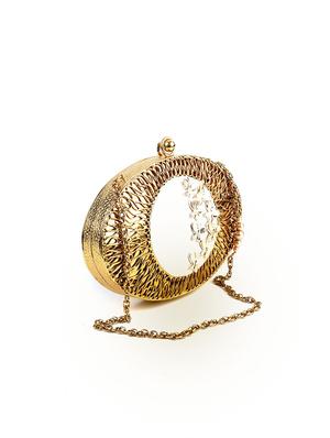 gold metal regular clutch - 17810841 - Standard Image - 4