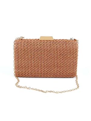 brown satin regular clutch - 17810847 - Standard Image - 2