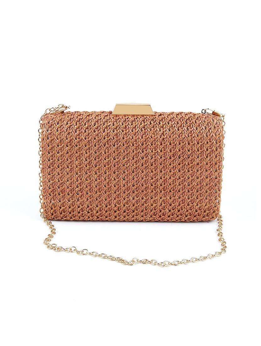 brown satin regular clutch - 17810847 - Zoom Image - 2