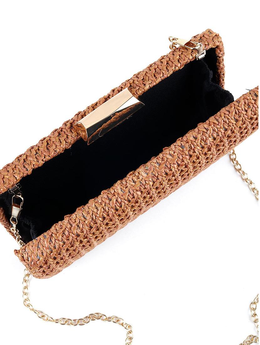 brown satin regular clutch - 17810847 - Zoom Image - 3