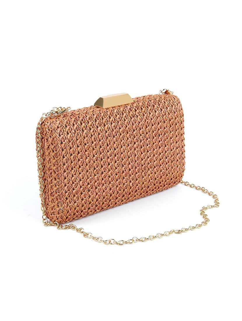 brown satin regular clutch - 17810847 - Zoom Image - 4