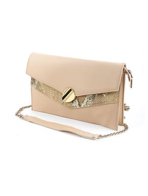 beige leather regular clutch - 17810863 - Standard Image - 4