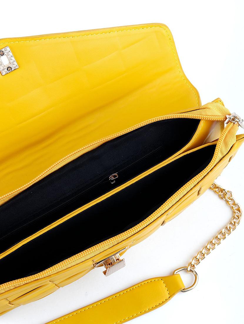 yellow leather regular clutch - 17810880 - Zoom Image - 3