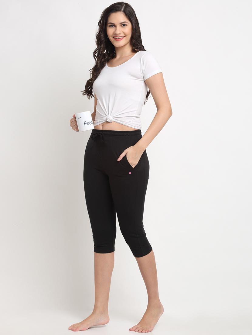drawstring waist printed capri - 17810990 - Zoom Image - 4