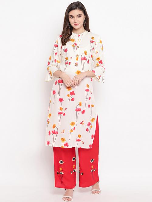 printed kurta palazzo set - 17811093 - Standard Image - 1