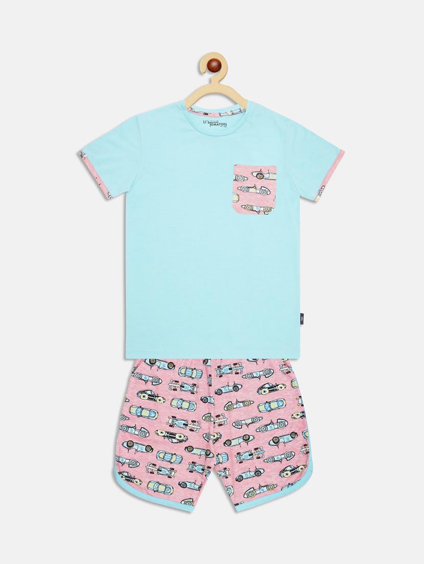 quirky printed nightwear shorts set - 17811169 - Zoom Image - 1