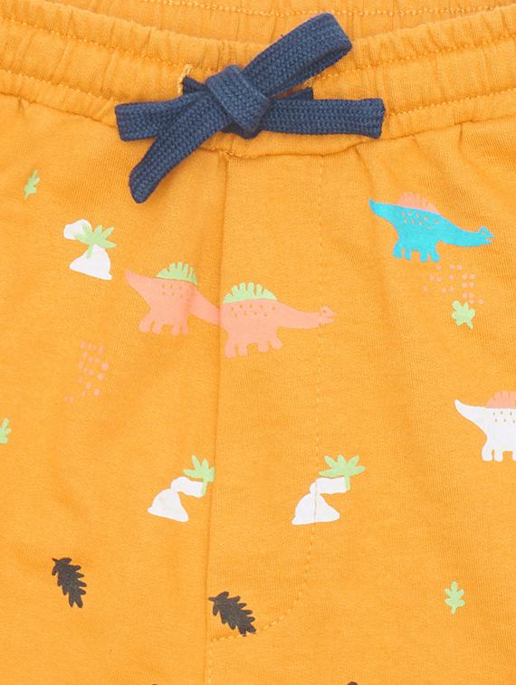 mustard printed shorts - 17811192 - Zoom Image - 3