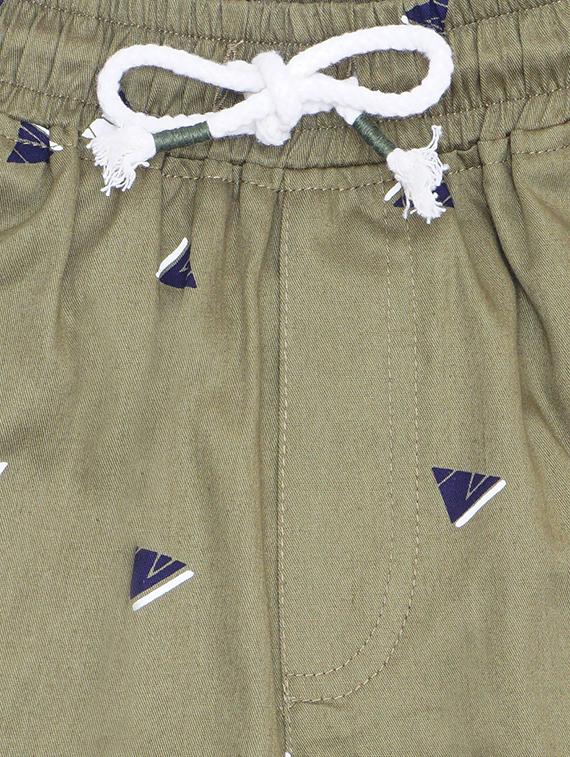 green printed shorts - 17811195 - Zoom Image - 3