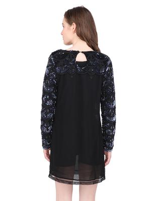 round neck embellished a-line dress - 17811808 - Standard Image - 3