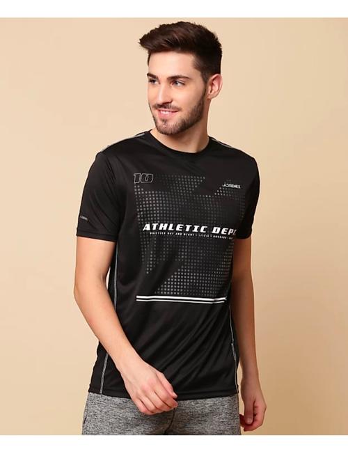 black round neck polyester t-shirt - 17812017 - Standard Image - 1