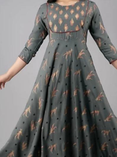 grey cotton kurti - 17812039 - Zoom Image - 2