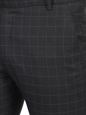 brown checkered flat front formal trouser - 17812909 - Standard Image - 4