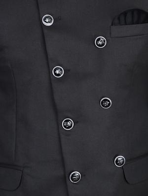 black solid bandhgala formal blazer - 17812953 - Standard Image - 4