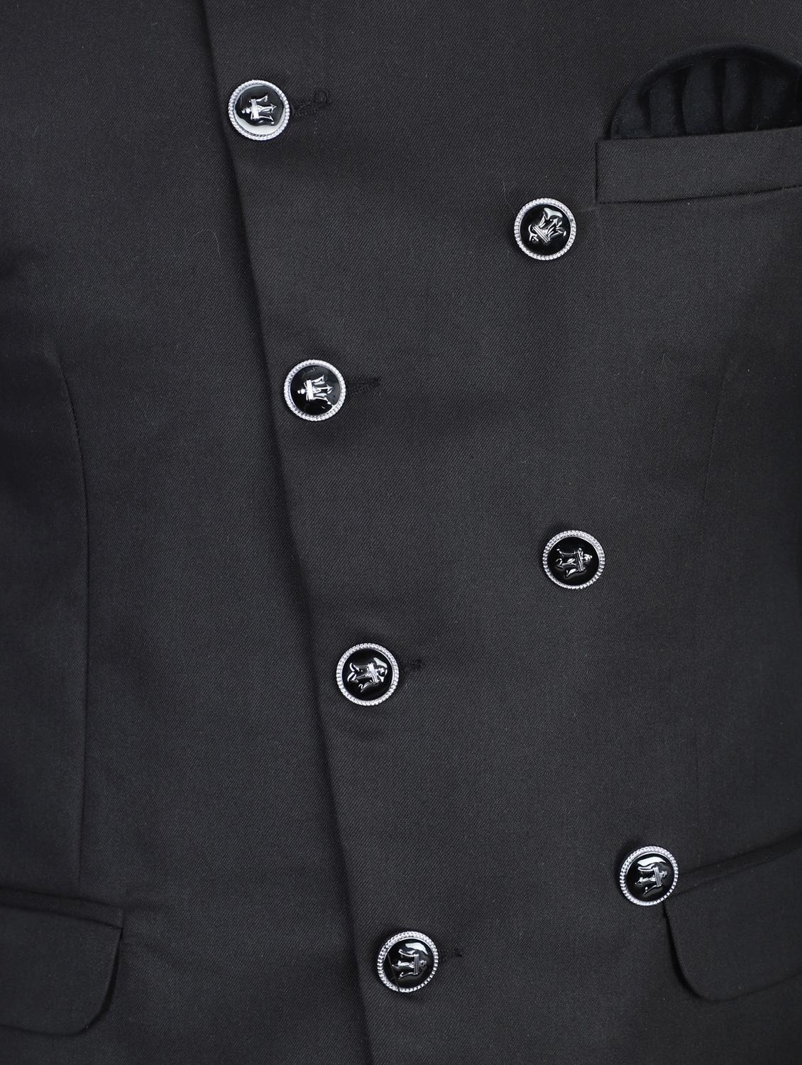 black solid bandhgala formal blazer - 17812953 - Zoom Image - 4