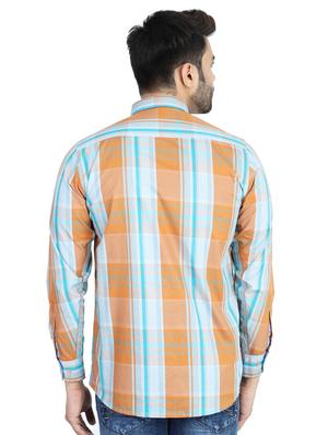 orange checkered casual shirt - 17813006 - Standard Image - 4