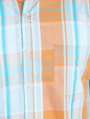 orange checkered casual shirt - 17813006 - Standard Image - 5