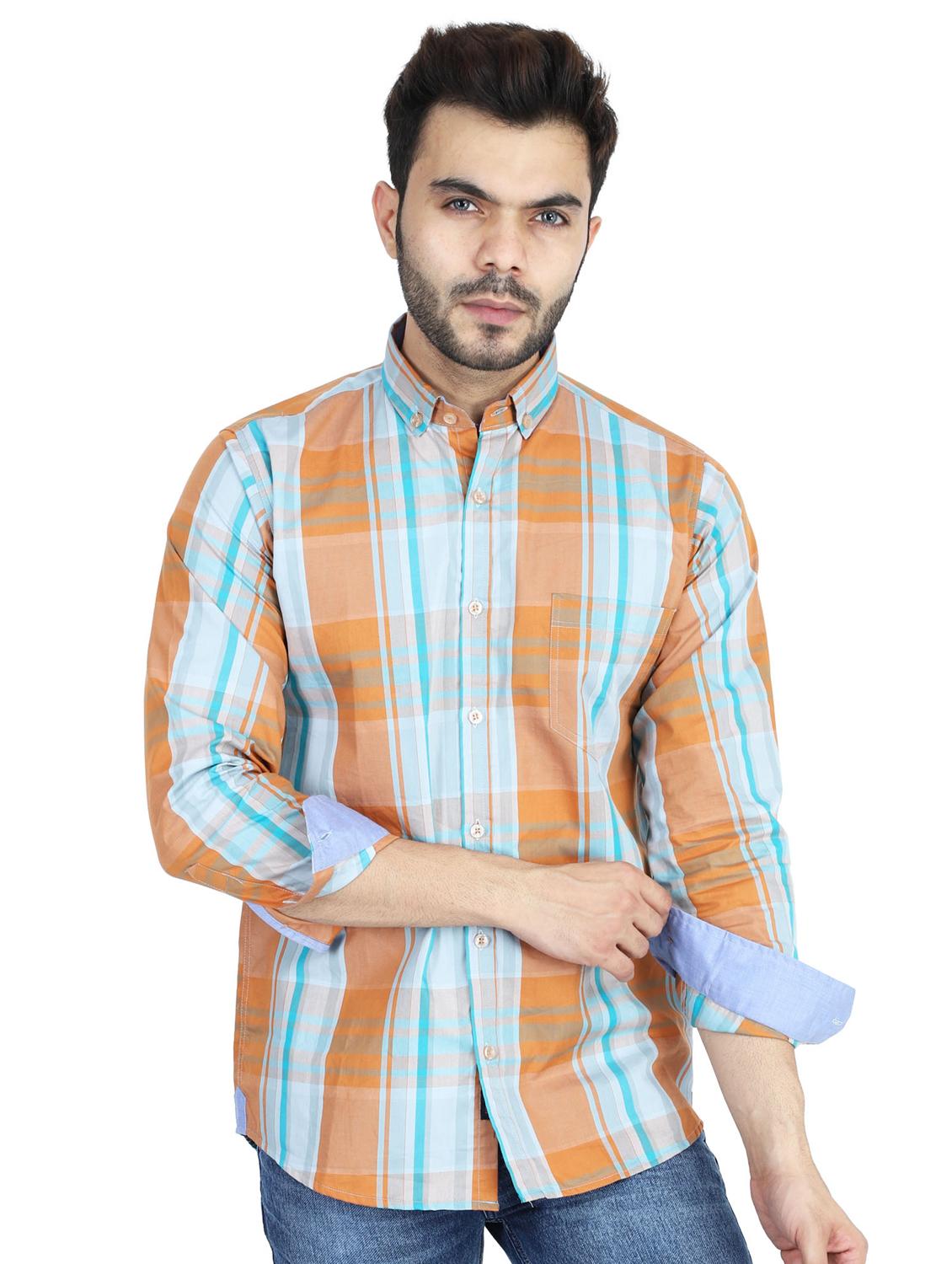 orange checkered casual shirt - 17813006 - Zoom Image - 2