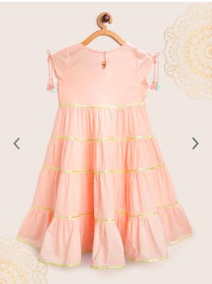 girls peach colour & sea green - 17813172 - Standard Image - 2