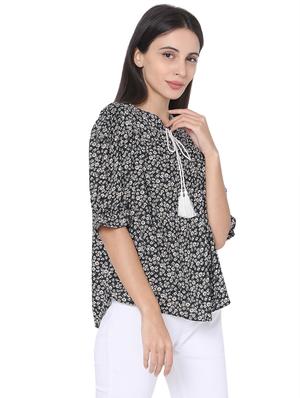 tie up neck floral top - 17813663 - Standard Image - 2