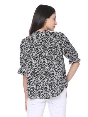 tie up neck floral top - 17813663 - Standard Image - 3