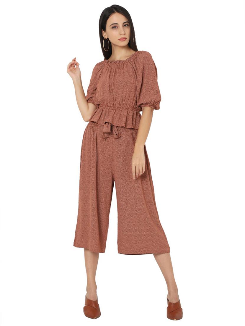 square neck polka dot culotte set - 17813779 - Zoom Image - 1