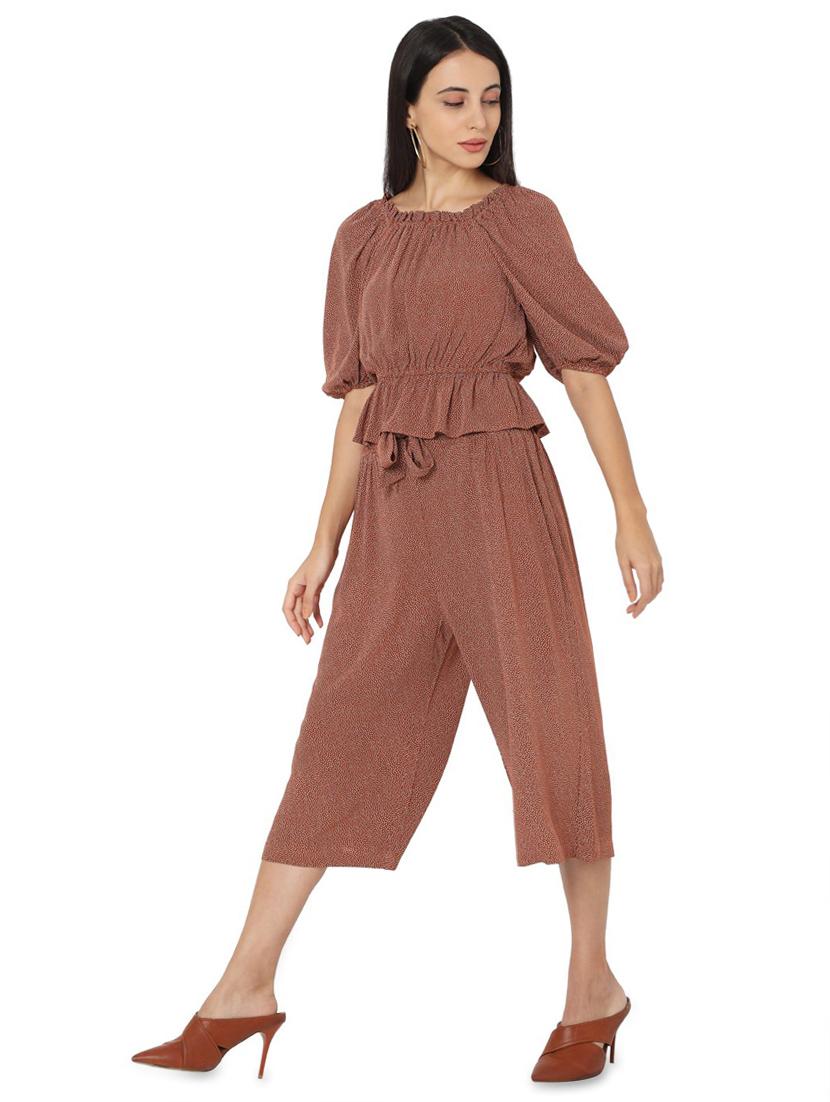 square neck polka dot culotte set - 17813779 - Zoom Image - 2