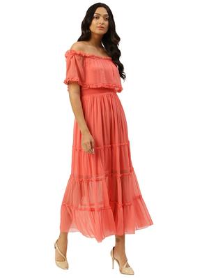 off shoulder solid maxi dress - 17813793 - Standard Image - 2