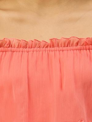 off shoulder solid maxi dress - 17813793 - Standard Image - 4