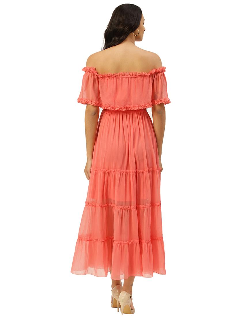 off shoulder solid maxi dress - 17813793 - Zoom Image - 3