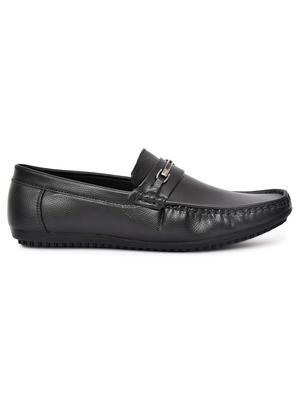 black synthetic slip on loafers - 17814486 - Standard Image - 4